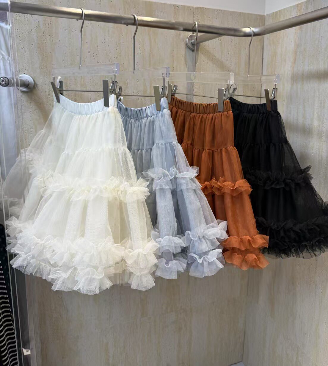 芭蕾风温柔减龄奶油网纱蛋糕短裙