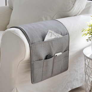 秋冬加厚宽扶手沙发侧边收纳袋杂物整理袋遥控器防尘布袋多口袋