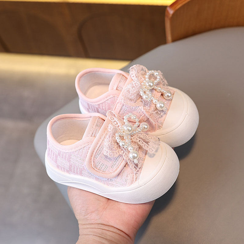 学步鞋透气女童帆布鞋软底