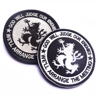 美国海豹突击队上帝会评判我们的敌人刺绣魔术贴士气徽章臂章黑边