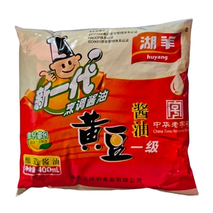 杭州湖羊一级黄豆酱油400ml袋装非转基因酿造上色酱鸭酱鱼酱肉