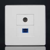 银边86型二位光纤有线电视插座面板SC光纤网络加TV有线电视墙壁插