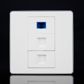 银边三位电话光纤插座86型语音电话线带SC光纤线面板光纤直插模块