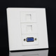 86型免焊接VGA 电脑网线电话VGA显示器插座 网络电话插座开关面板