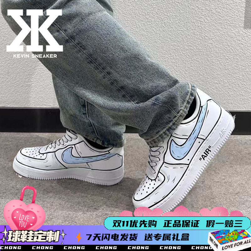 球鞋定制Nike耐克Air Force1二次元动漫推荐动漫风手绘低帮板鞋