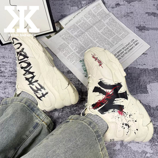 Ball 球鞋 定制MLB Big Chunky血影裸眼3D复古印花哥特低帮老爹鞋