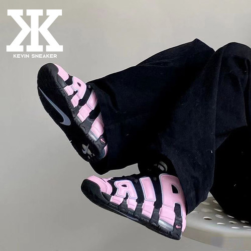 NIke耐克黑粉皮系带女中帮篮球鞋