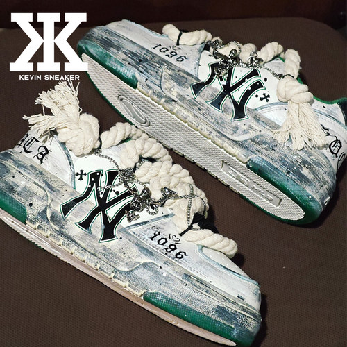 MLB做旧男女同款板鞋低帮