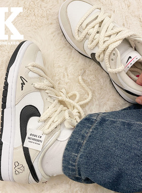 球鞋定制Nike耐克Dunk无畏爱心翅膀简约中性风做日复古低帮板鞋