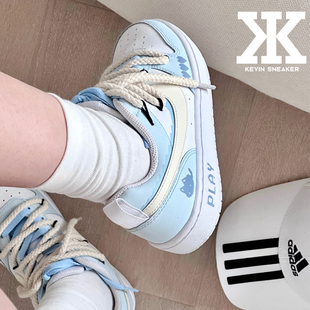 球鞋定制Nike耐克Low2像素小狸厚底防滑耐磨低帮板鞋女款