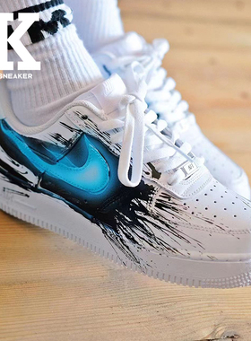 球鞋定制Nike Air Force1Low07空军一号超级英雄毒液低帮黑白板鞋
