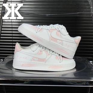 球鞋 定制Nike耐克AirForce1Low空军一号优雅少女减龄樱花板鞋