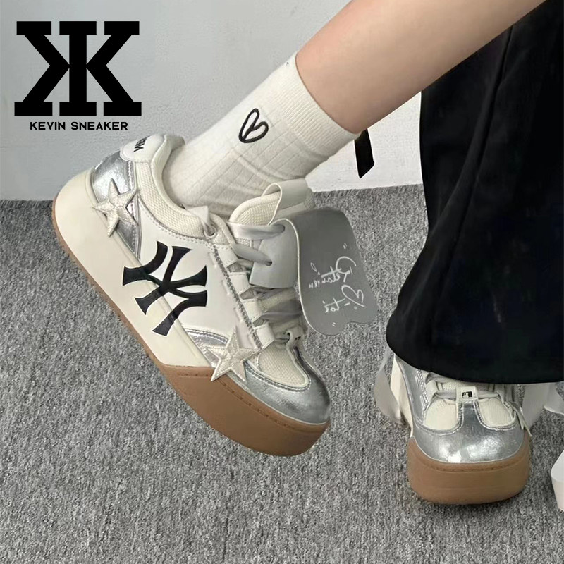 球鞋定制MLB洛杉矶道奇队“白月光”银雾公主板鞋男女同款银色,运动鞋new,板鞋,淘宝优惠券,粉丝福利购,淘宝优惠卷