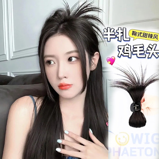 丸子头假发发圈汉服古风发包花苞头鸡窝头抓夹鸡毛毽子头盘发发髻