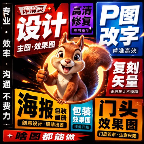 专业p图批图修图ps无痕修改数字证件照片去水印改pdf字ps精修美工
