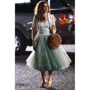 简爱花园 豆绿色公主蓬蓬裙S250 欲望都市同款