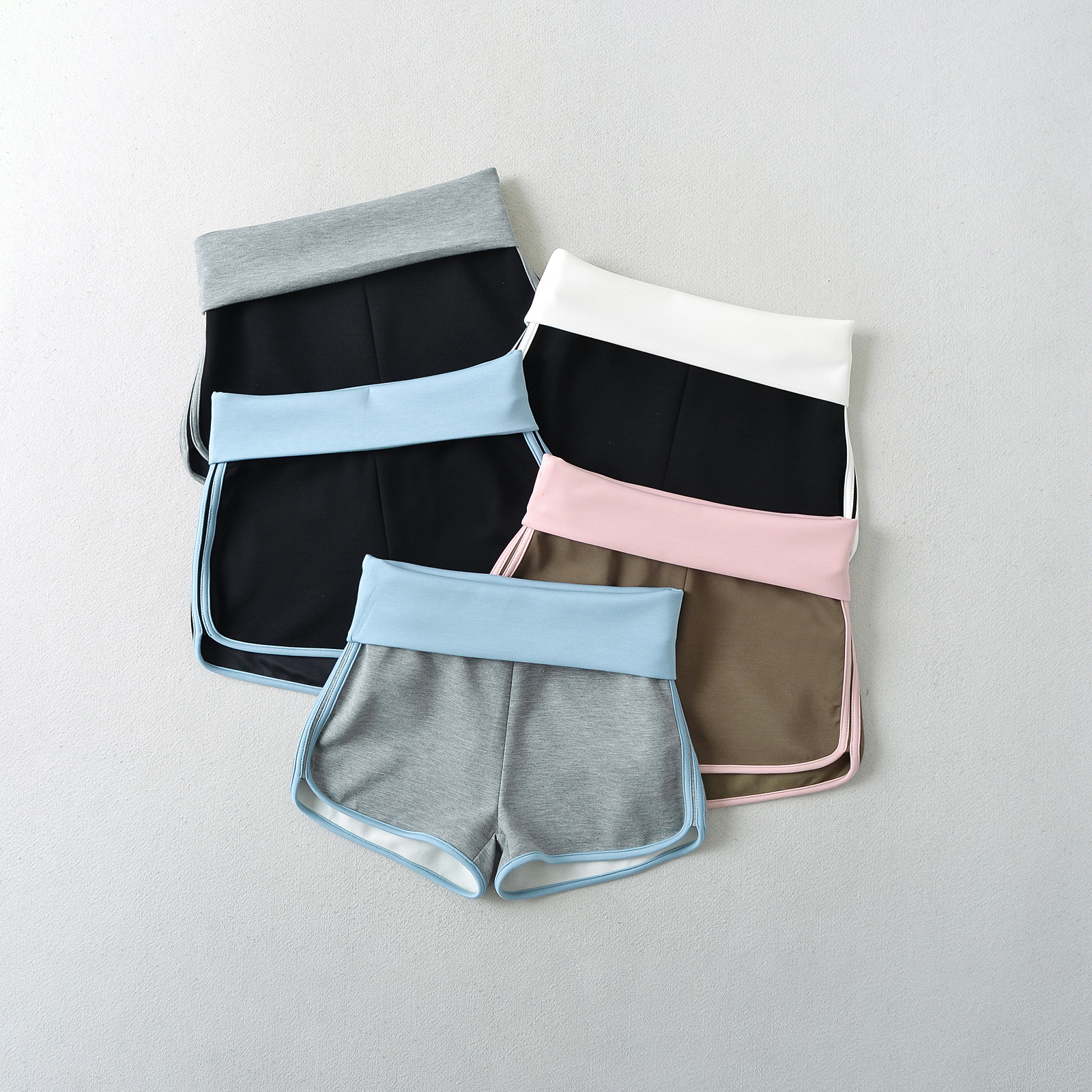 明星同款原创设计色边缘休闲运动裤短裤外贸原单正品尾货出口品牌