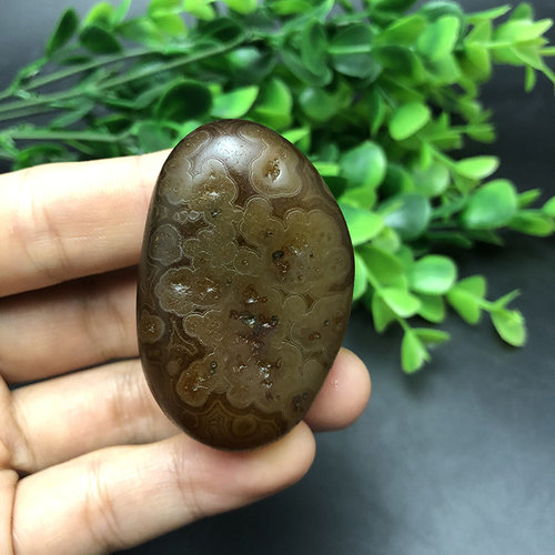 马达加斯加花纹籽料天然冰彩玛瑙马料原石石头手把件收藏奇石1976