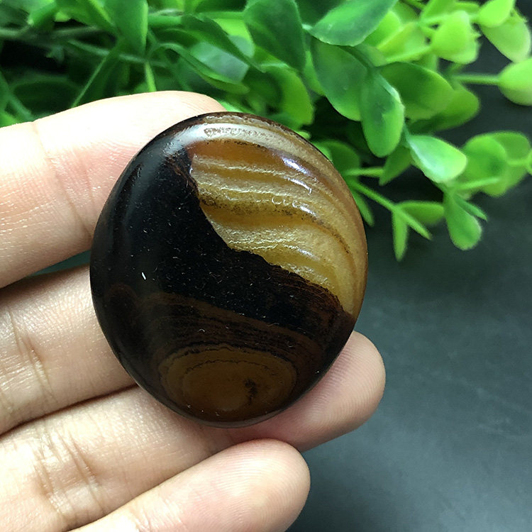 马达加斯加冰彩玛瑙籽料花纹象形原石石头手把件收藏奇石天然2098