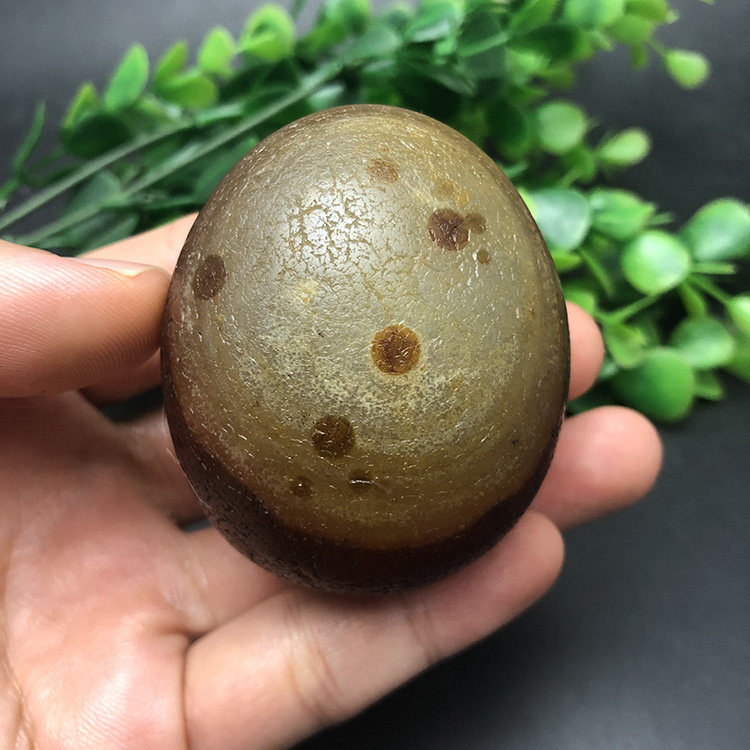 马达加斯加花纹籽料天然冰彩玛瑙马料原石石头手把件收藏奇石2390