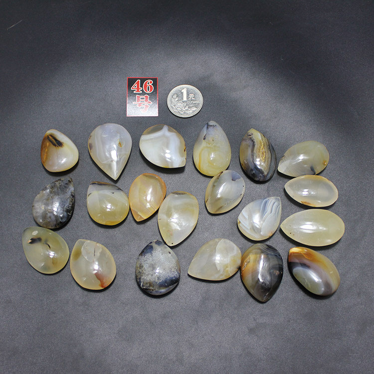 马达加斯加玛瑙草花水草花海洋玉髓黄龙玉奇石精品吊坠石头花纹