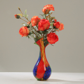 现代轻奢琉璃彩色艺术花瓶摆件客厅酒店插花花器玄关软装 饰品摆设