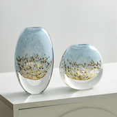 轻奢现代彩色琉璃花瓶高档水培插花艺术花器客厅餐桌软装 饰品摆件