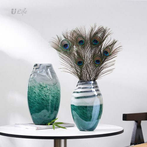 艺术琉璃花瓶摆件水墨画插花花器