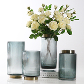 极简轻奢创意北欧玻璃摆设花瓶现代简约个性 饰客厅桌面摆件 家居装