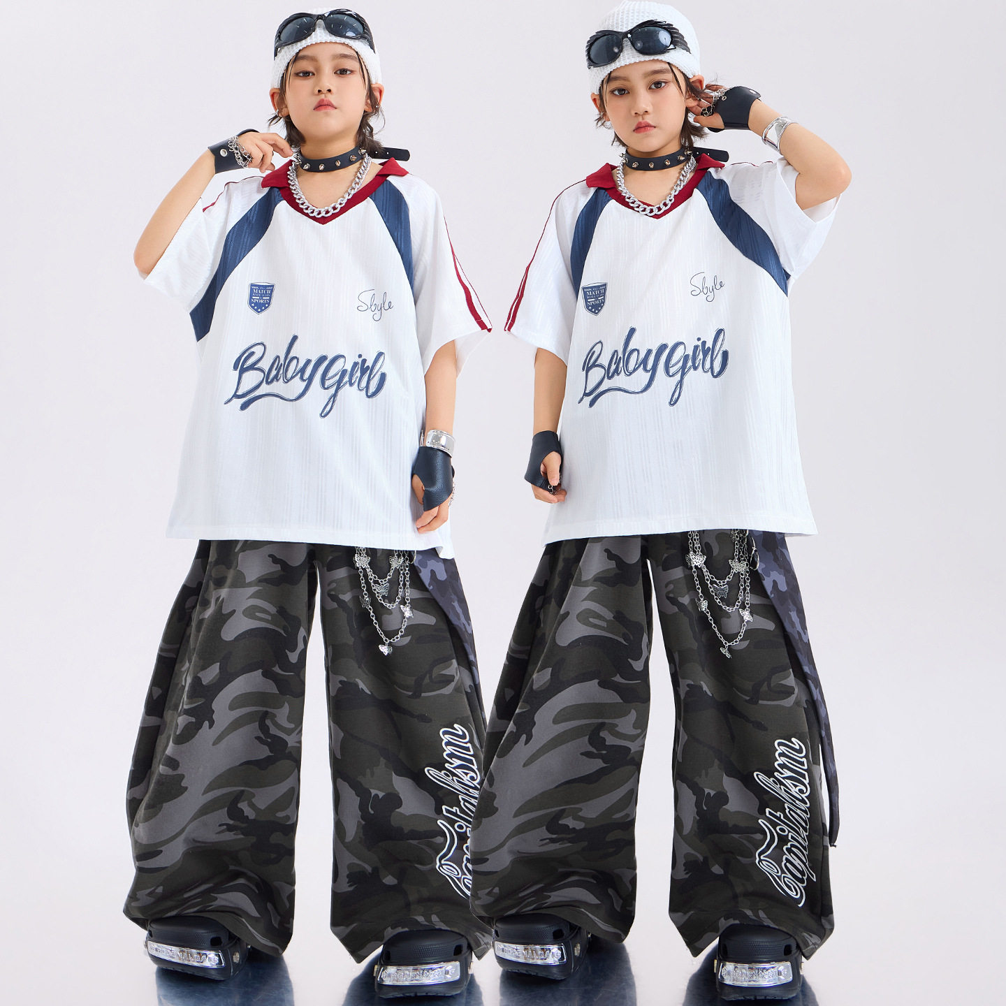 少儿hiphop街舞服装潮酷男童宽松套装女童爵士舞嘻哈舞台演出服夏