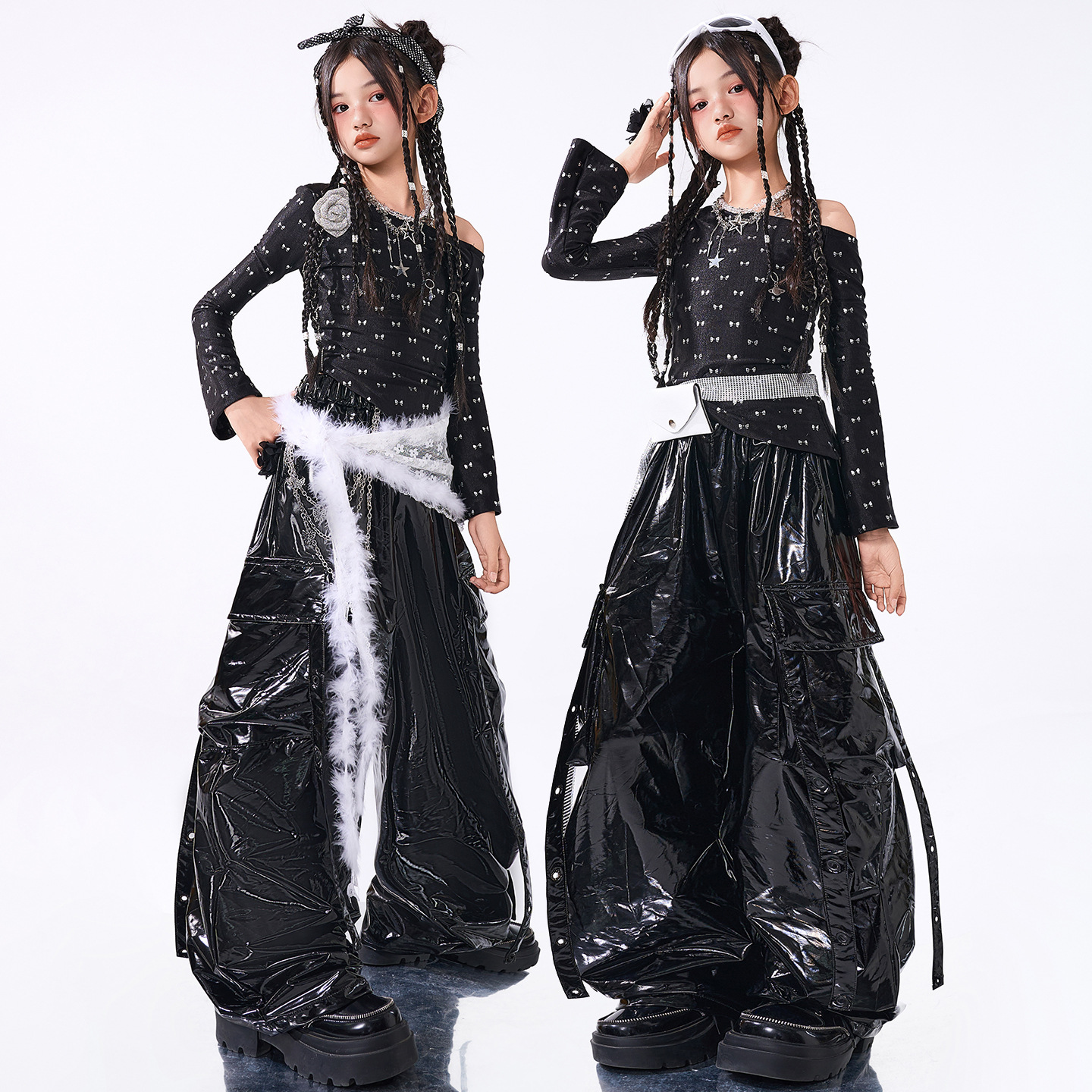 爵士舞女童服装少儿jazz街舞时髦潮酷表演走秀女团甜酷风表演出服