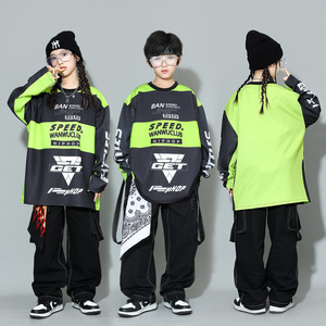 儿童街舞潮服秋冬hiphop定制马夹套装女童爵士舞男童元旦演出服