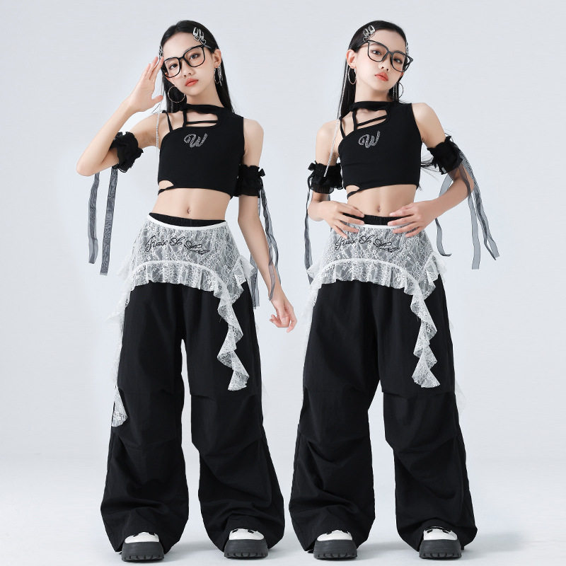 爵士舞女童服装时髦少儿女团表演潮酷女孩jazz街舞走秀演出服