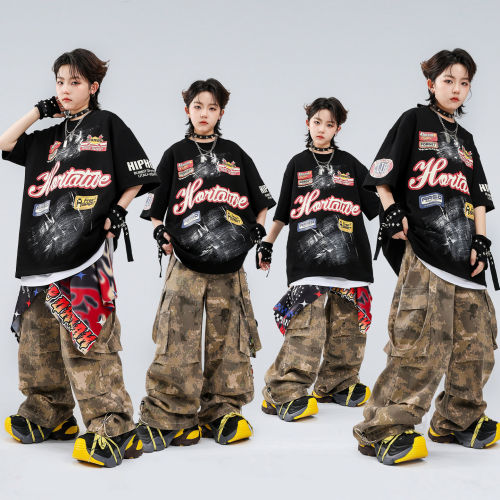 街舞儿童演出潮服少儿hiphop炸街男女童爵士嘻哈少儿舞蹈表演时髦