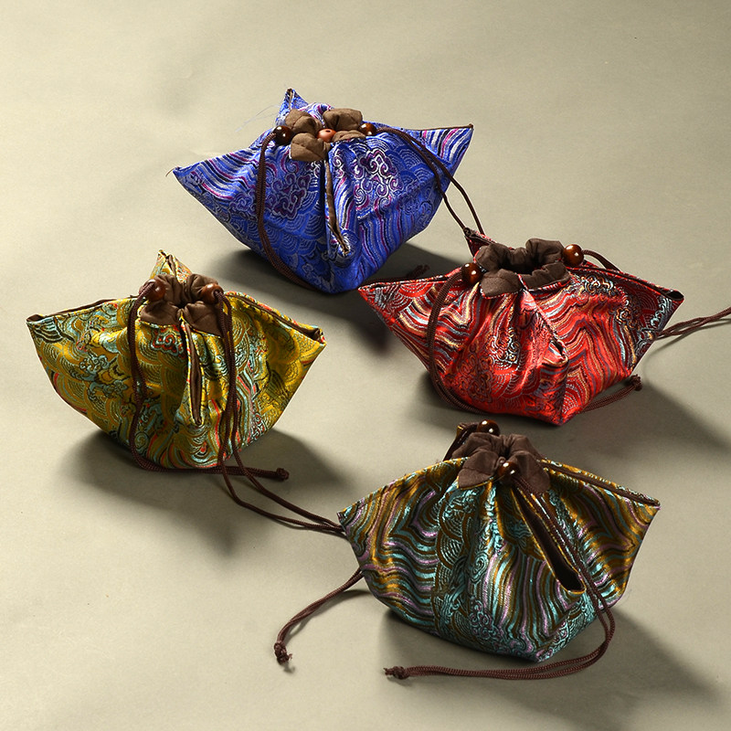 水波纹锦缎袋紫砂壶茶壶包装袋首饰袋建盏文玩瓷器杯子袋新款现货,饰品/流行首饰/时尚饰品新,首饰袋,淘宝优惠券,粉丝福利购,淘宝优惠卷