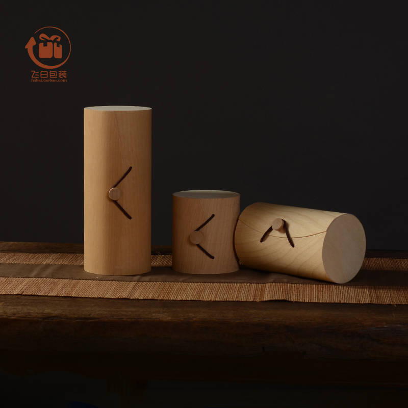 圆桶形高档礼品盒茶叶软木皮包装