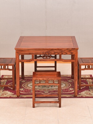 实木方桌 榆木 八仙桌 四方桌 餐桌椅组合 中式仿古u.