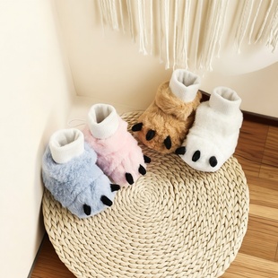 婴儿加绒棉鞋 12个月防掉软底加厚男女宝宝卡通毛毛鞋 袜 冬季