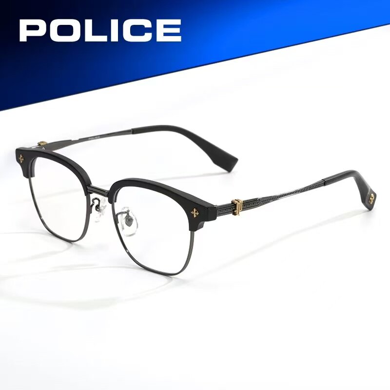 POLICE【哥特系列】眉线框痞帅斯文复古男女通用眼镜框 VPLT23K