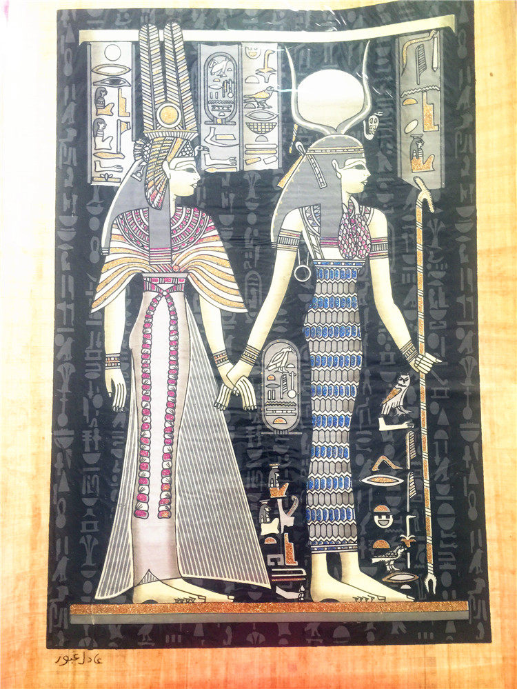 埃及原装进口纸莎草画 装饰画 特色收藏画 家居创意装饰画