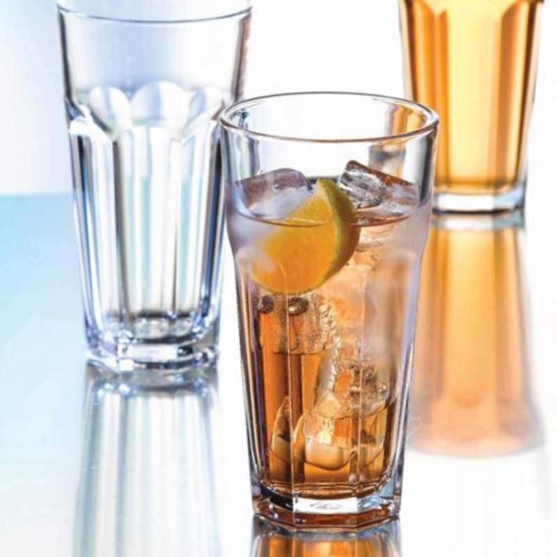 钢化进口橙汁高身苏打水玻璃杯