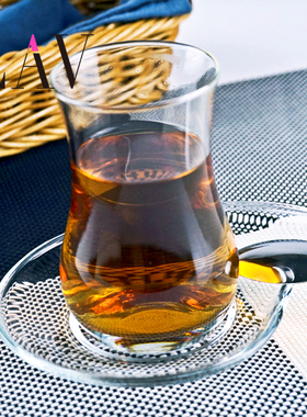 土耳其LAV红茶杯配碟无铅玻璃杯进口特浓咖啡杯热饮杯茶具创意杯
