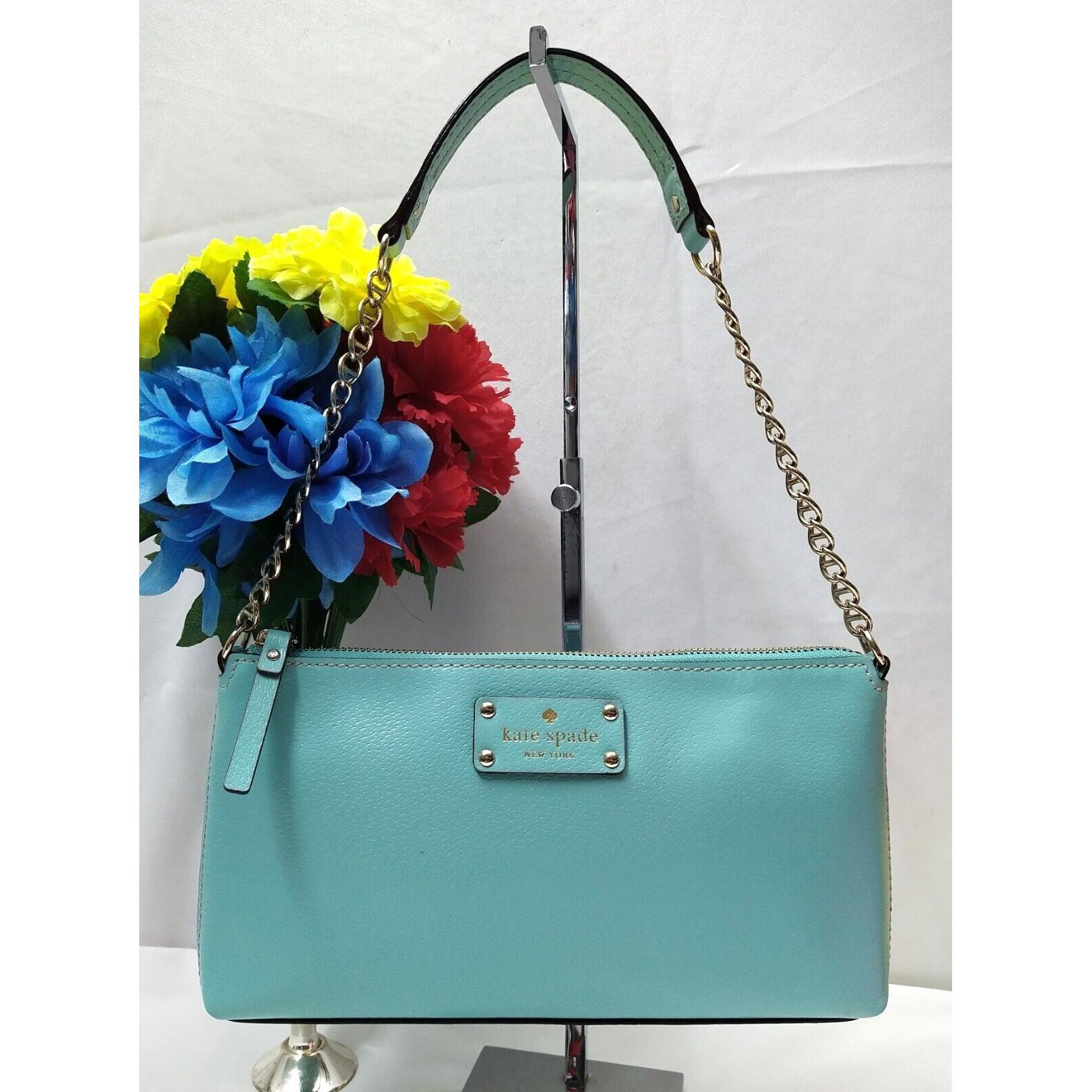 kate spade new york通用款女包小袋蓝色真皮Zipper Closure