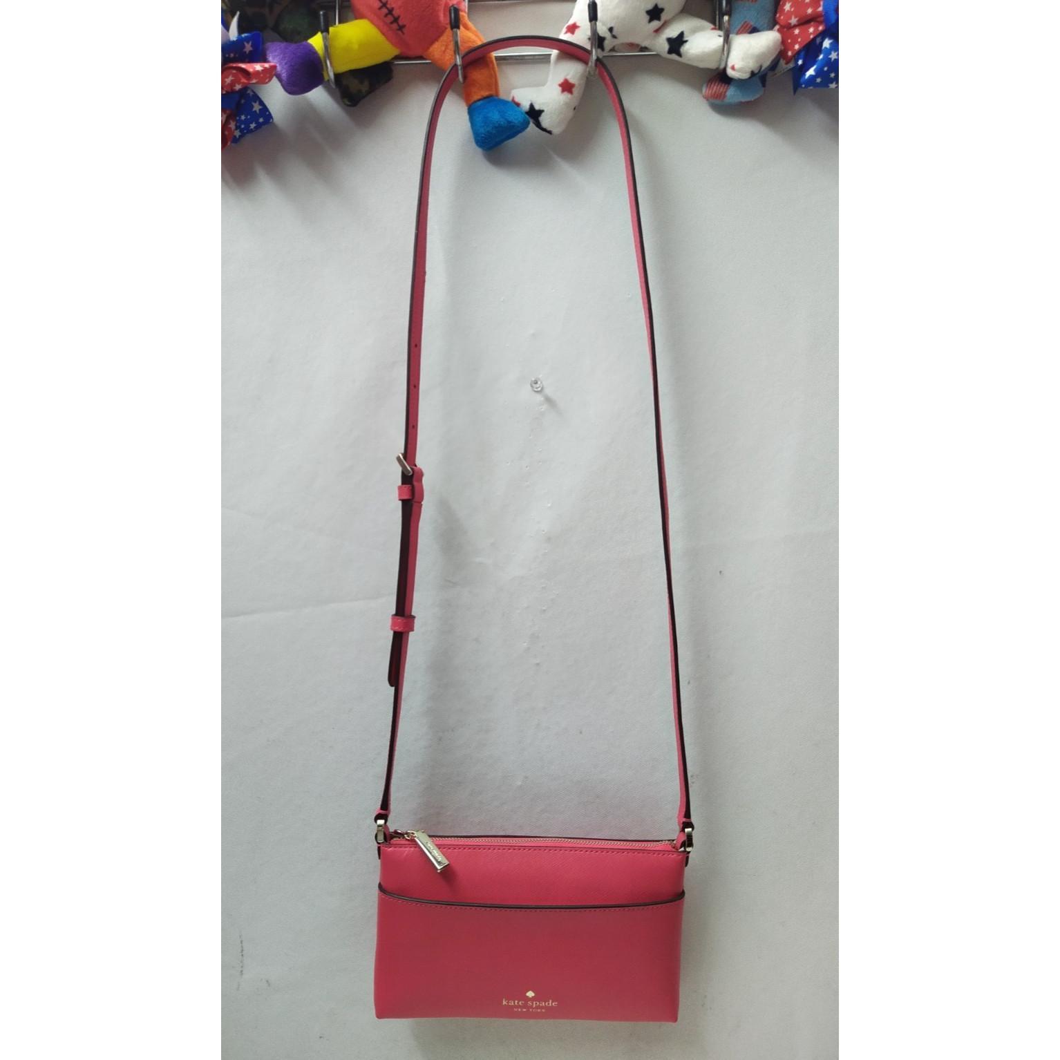 kate spade New York粉色真皮Zipper Closure斜挎包