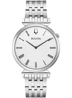 宝路华Bulova 96A232男女手表Regatta男士石英银色白色