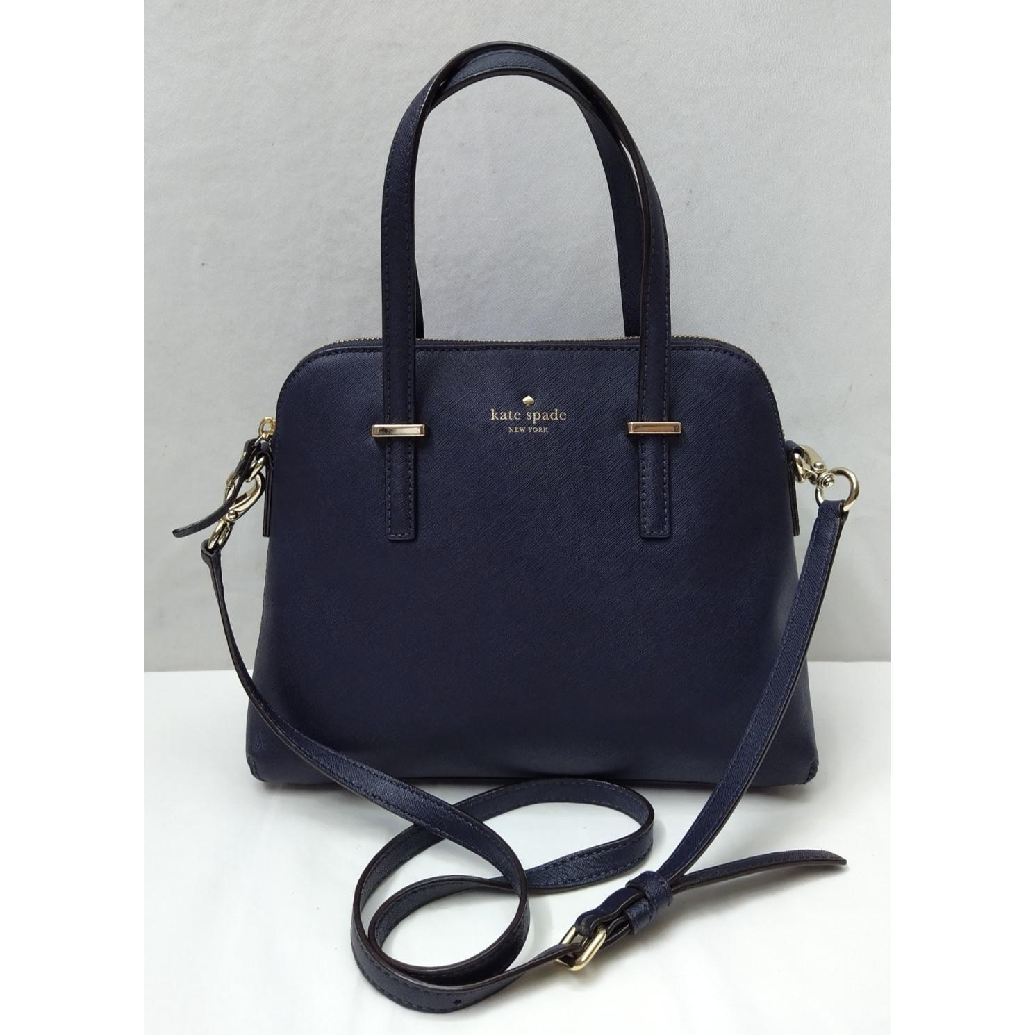 kate spade New York午夜蓝色真皮双Handles Zipper两用包