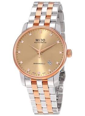 美度Mido M86009671男手表Baroncelli II金色表盘自动机械