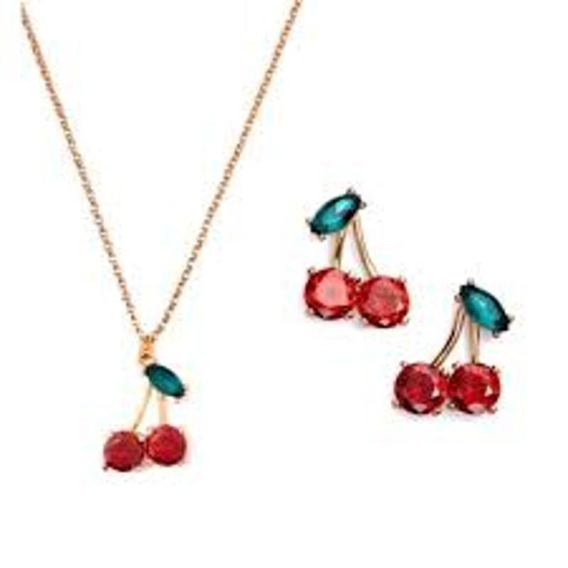Kate Spade New York Ma Cherie红色迷你项链耳环