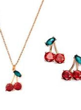 Kate Spade New York Ma Cherie红色迷你项链耳环