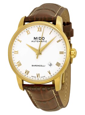 美国代购美度Mido M86003268男手表Baroncelli自动机械白色表盘